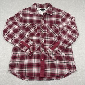NIKE SB Flannel Shirt Mens Large Red Plaid Cotton Long Sleeve Skateboard Casual